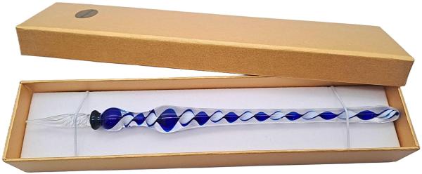 Tintenschreiber (transp./blau-weiß gedreht)